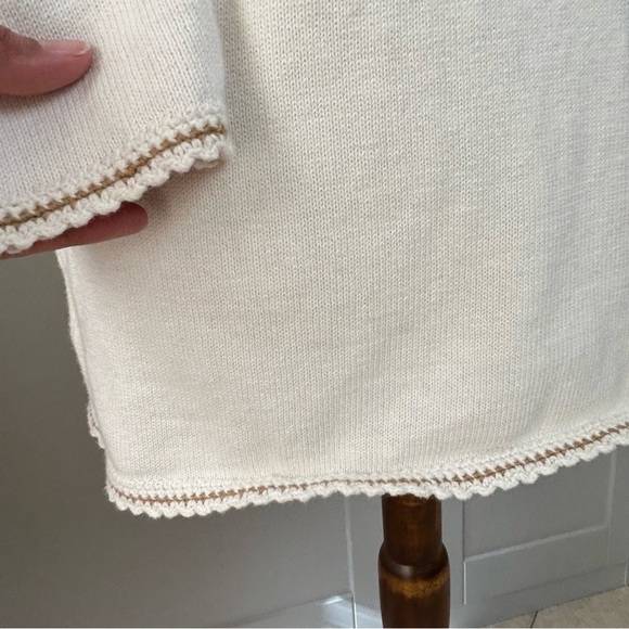 VTG Coldwatercreek Women’s XS/SM Wool Blend Cardigan Tan Brown Grandmacore Y2K - Picture 6 of 10